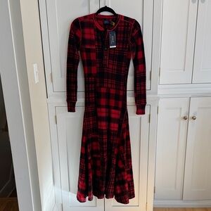 Ralph Lauren NWT Red and Black Plaid Long Sleeve Dress